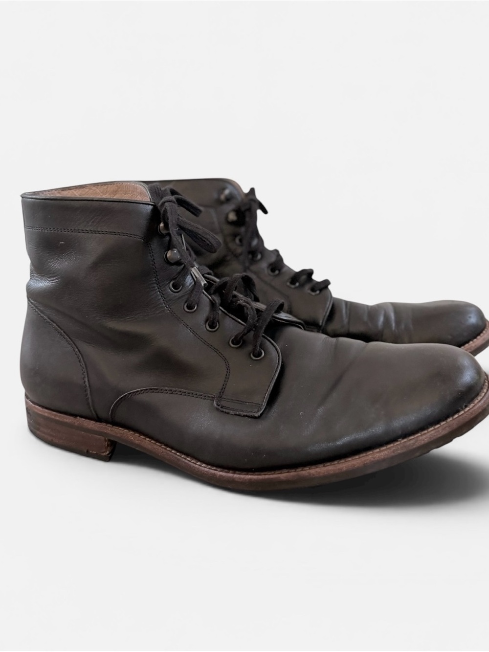 Warfield  & Grand black leather lace up boots